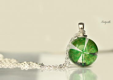 Kette vierblättriges Kleeblatt als Glücksbringer Ladyville